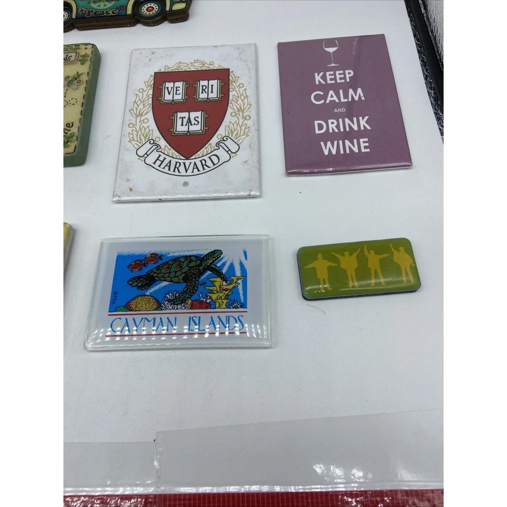 Souvenir Refrigerator Magnet Lot Of 13 Las Vegas Cayman Islands Mackinac Cali